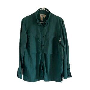 Orvis Men's Shirt Small Green Performance Outdoor Fishing Vintage Vented